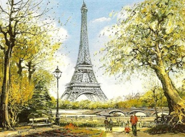 パリ Painting - st003B 印象派のシーン パリジャン